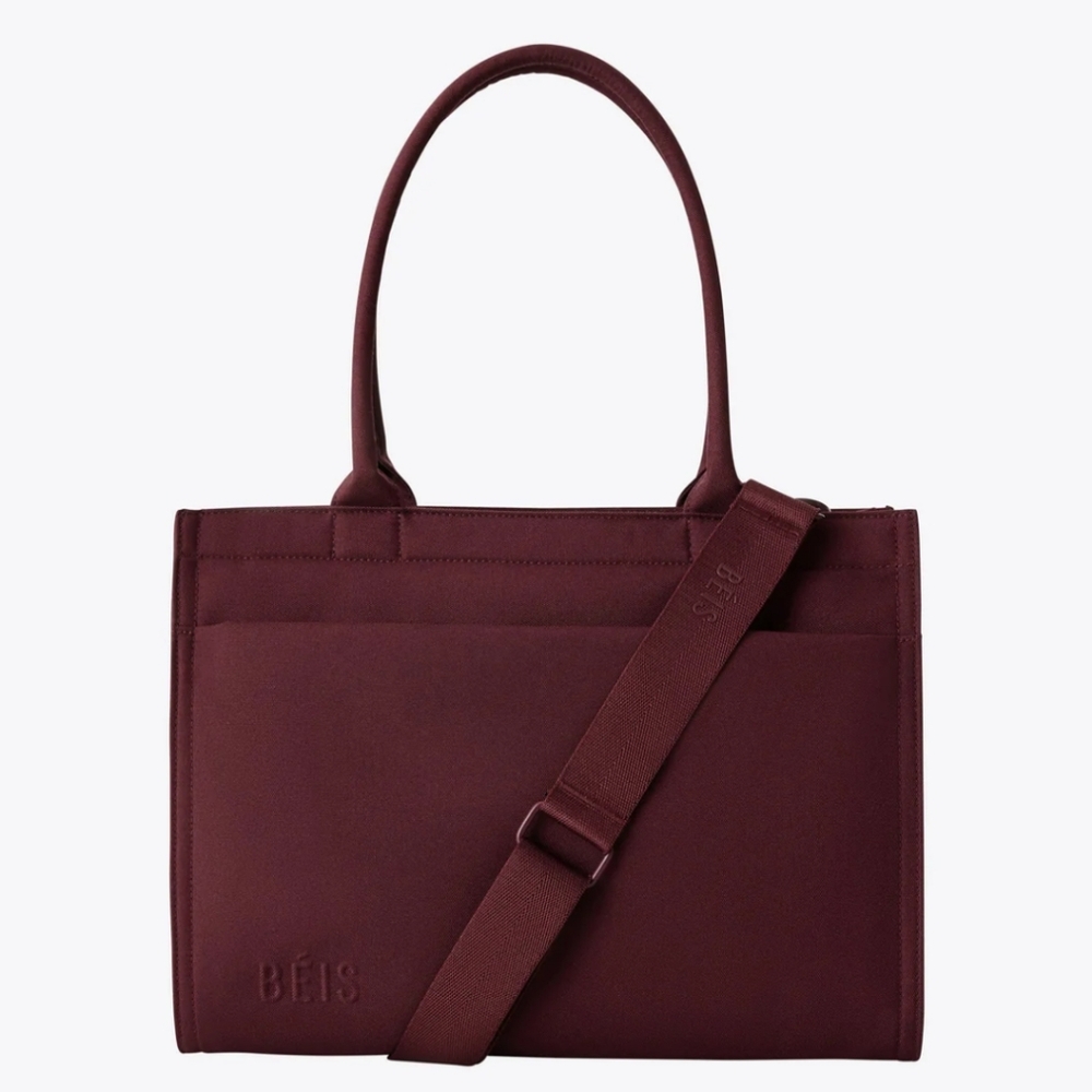 BEIS Burgundy Tote Bag